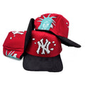 Structured Embroidered Snapback Hats - "NY Yankees" Red